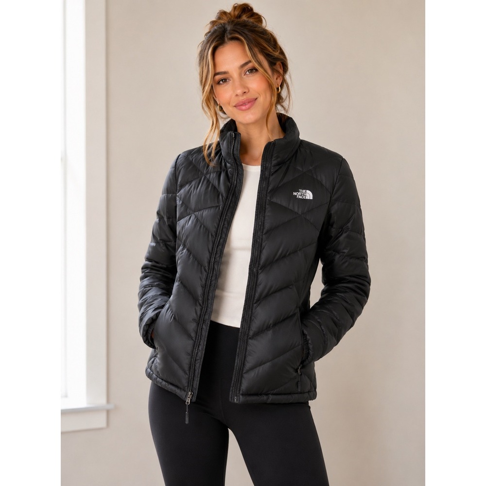 The North Face Aconcagua 2 Down Jacket Grey Puffer Womens Medium 550 Fill